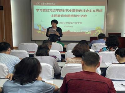 青岛经济职业学校第三党支部召开学习贯彻习近平新时代中国特色社会主义思想主题教育专题组织生活会